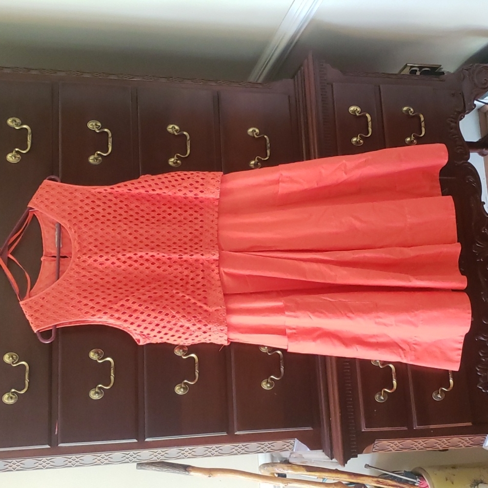 Orange Cotton 🤎 Eliza J Sleeveless Casual Dress Size 14